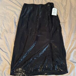 Elegant Black Sequin Skirt